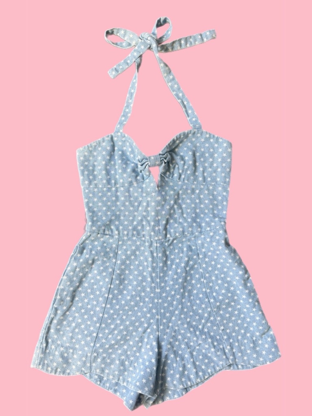 Dolce Vita Light Blue Star Halter Romper